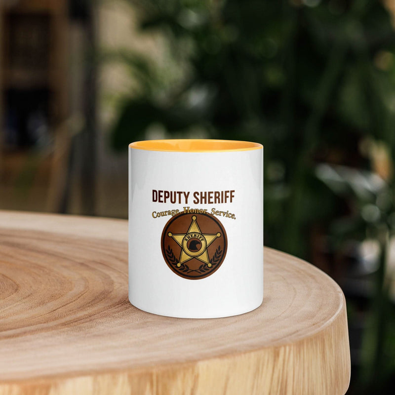 Deputy Sheriff Coffee Mug — Courage. Honor. Service. | Gold Inside & Handle - Flavorful Bliss Coffee Company