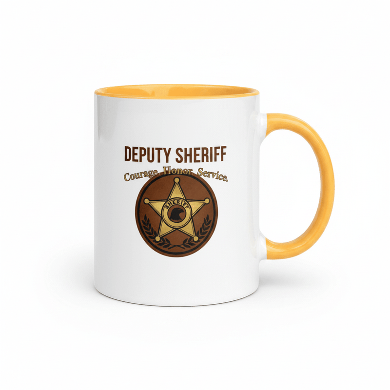 Deputy Sheriff Coffee Mug — Courage. Honor. Service. | Gold Inside & Handle - Flavorful Bliss Coffee Company
