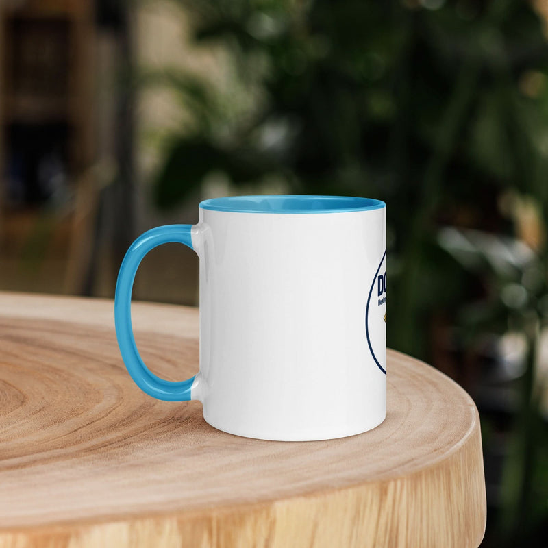 Doctor Appreciation Coffee Mug — Healing One Patient at a Time | Blue Inside & Handle - Flavorful Bliss Coffee Company