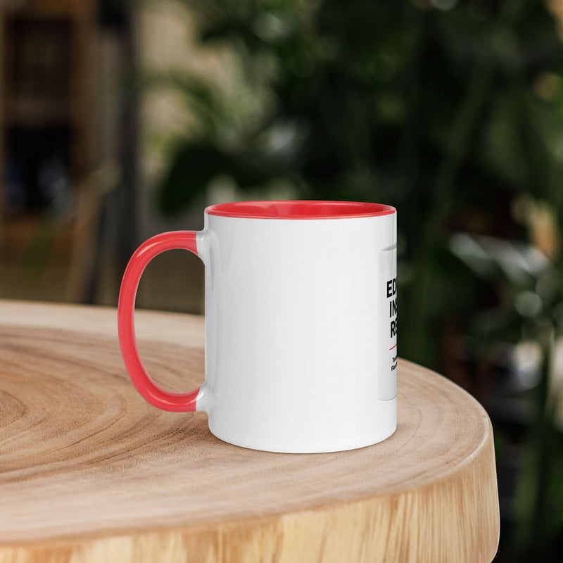 Educate Inspire Repeat — Teacher Appreciation Coffee Mug | Red Inside & Handle - Flavorful Bliss Coffee Company