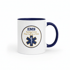 EMS Saving Lives Coffee Mug — Paramedic & EMT Gift | Navy Inside & Handle - Flavorful Bliss Coffee Company