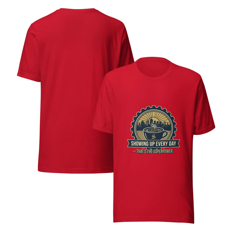 Everyday Hero Unisex T-Shirt – Showing Up Every Day Is the Superpower - Flavorful Bliss Coffee Company