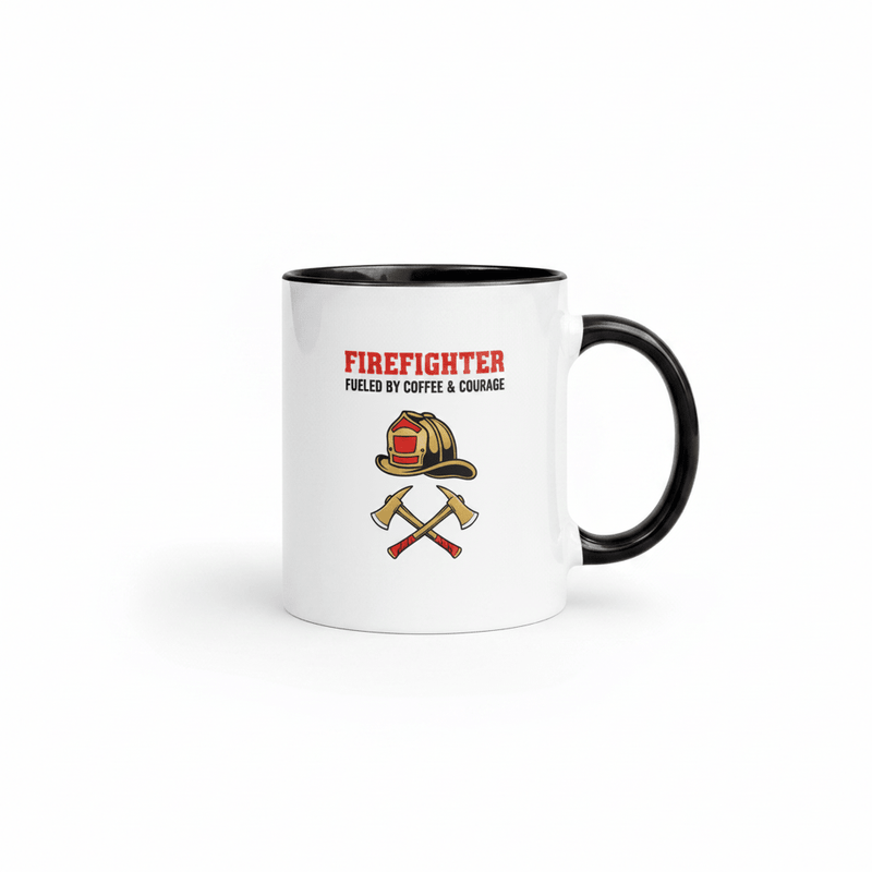 Firefighter Brotherhood Coffee Mug — Maltese Cross Design | Black or Red Inside & Handle - Flavorful Bliss Coffee Company