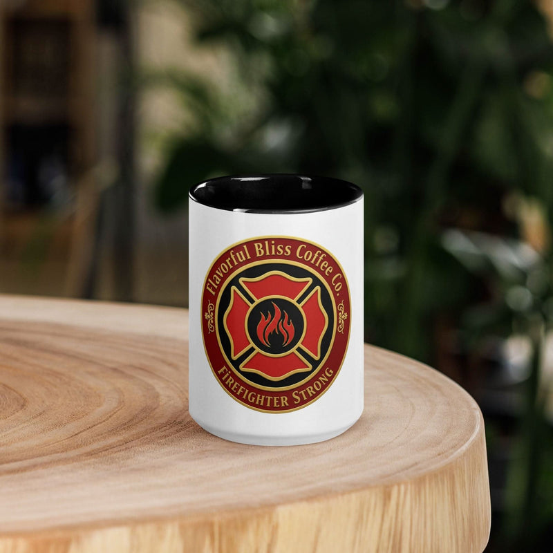 Firefighter Strong Coffee Mug — Built Tough, Born Brave | Black or Red Inside & Handle - Flavorful Bliss Coffee Company