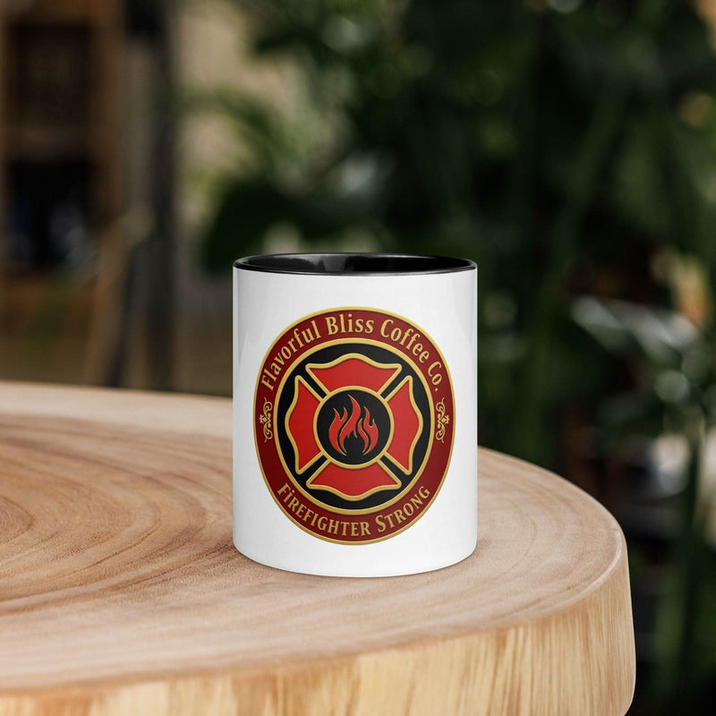 Firefighter Strong Coffee Mug — Built Tough, Born Brave | Black or Red Inside & Handle - Flavorful Bliss Coffee Company