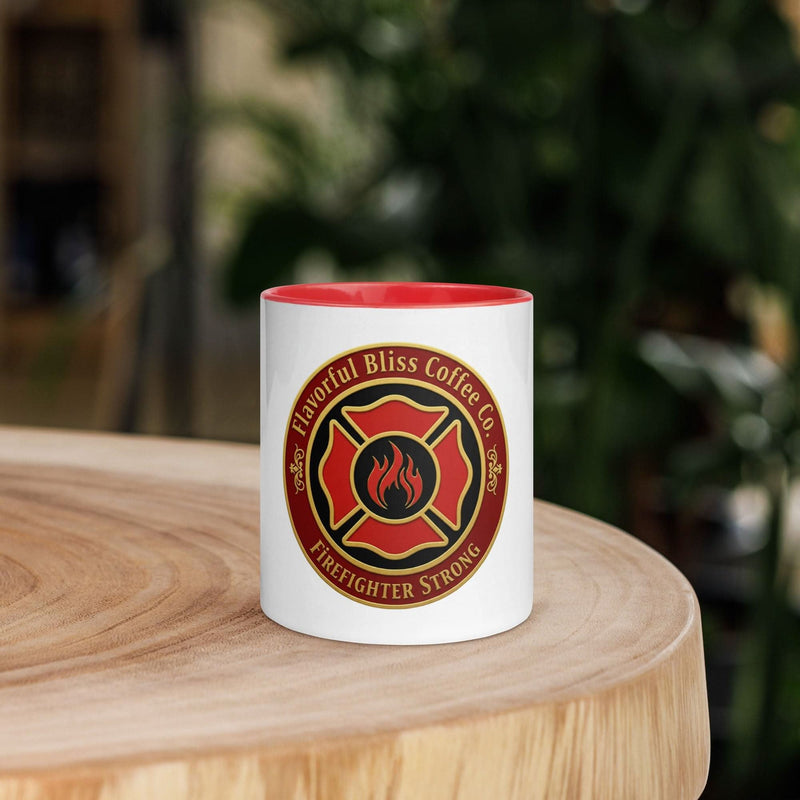 Firefighter Strong Coffee Mug — Built Tough, Born Brave | Black or Red Inside & Handle - Flavorful Bliss Coffee Company
