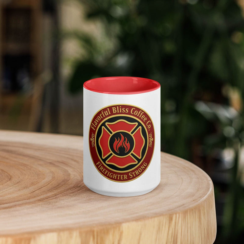 Firefighter Strong Coffee Mug — Built Tough, Born Brave | Black or Red Inside & Handle - Flavorful Bliss Coffee Company