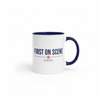 First on Scene — EMS & First Responder Coffee Mug | Navy Inside & Handle - Flavorful Bliss Coffee Company