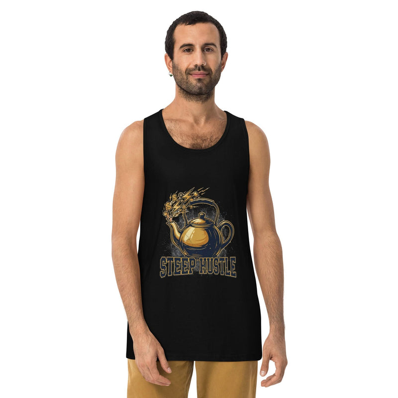 Flavorful Bliss Coffee Co. Men's Premium Tank Top – Steep Hustle - Flavorful Bliss Coffee Company