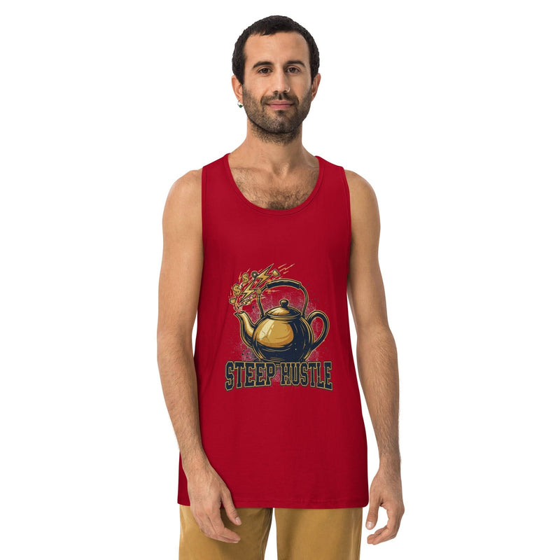 Flavorful Bliss Coffee Co. Men's Premium Tank Top – Steep Hustle - Flavorful Bliss Coffee Company