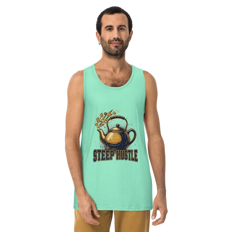 Flavorful Bliss Coffee Co. Men's Premium Tank Top – Steep Hustle - Flavorful Bliss Coffee Company
