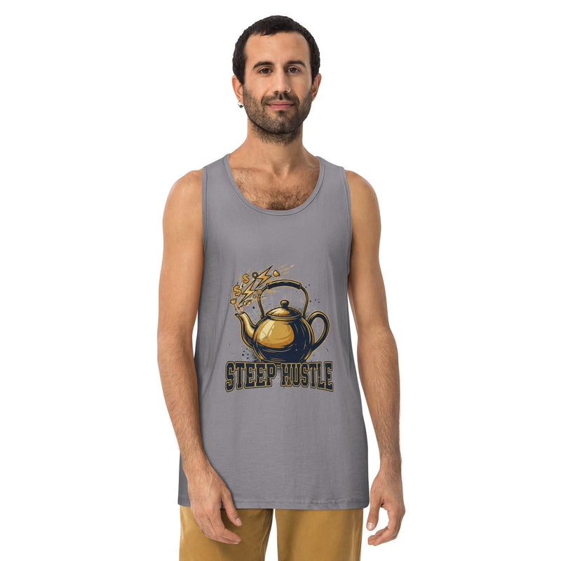 Flavorful Bliss Coffee Co. Men's Premium Tank Top – Steep Hustle - Flavorful Bliss Coffee Company