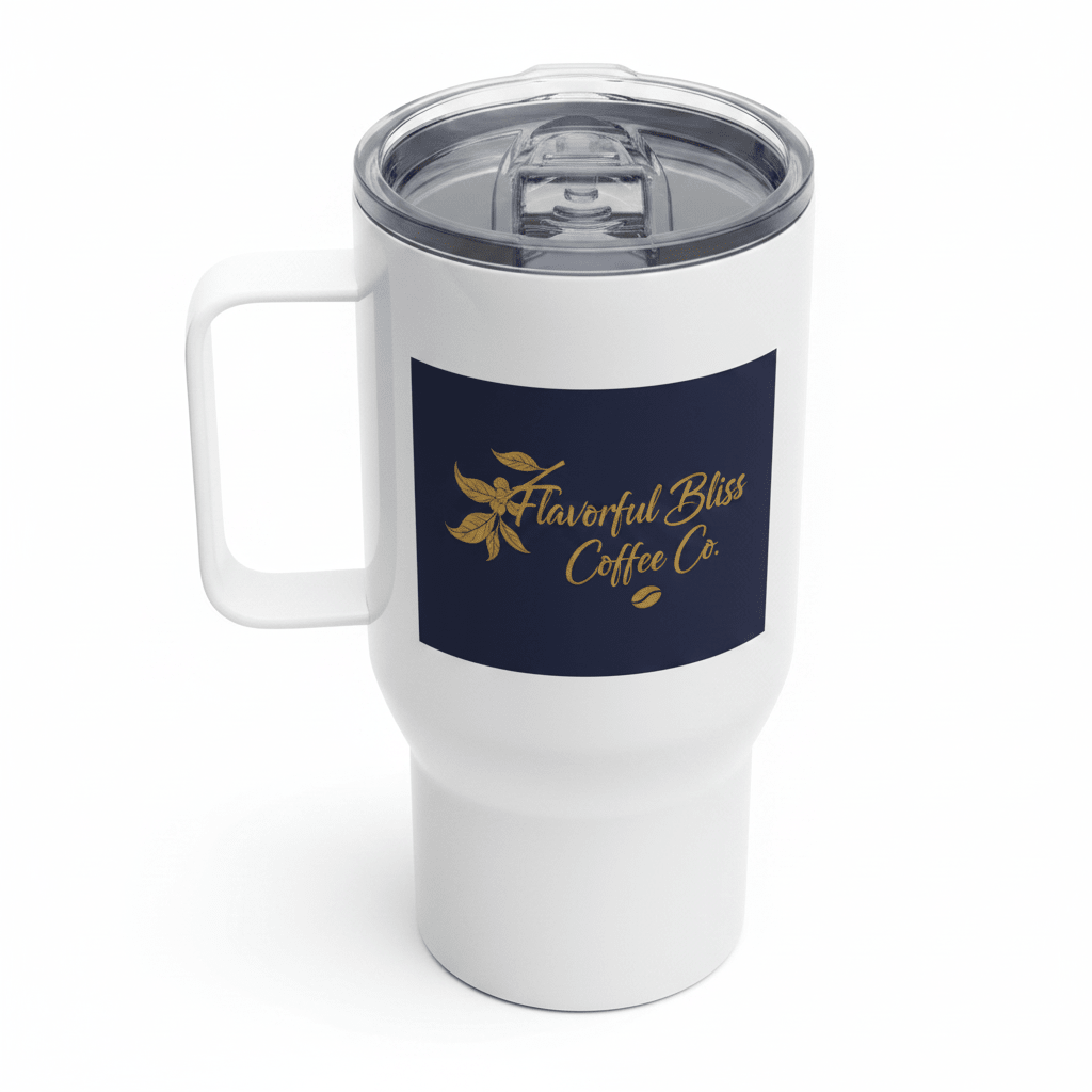 Flavorful Bliss Signature Travel Mug with Handle - Flavorful Bliss Coffee Company