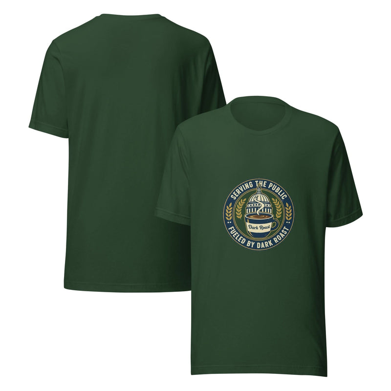 Government Employee Everyday Hero Unisex T-Shirt – Serving the Public, Fueled by Dark Roast - Flavorful Bliss Coffee Company