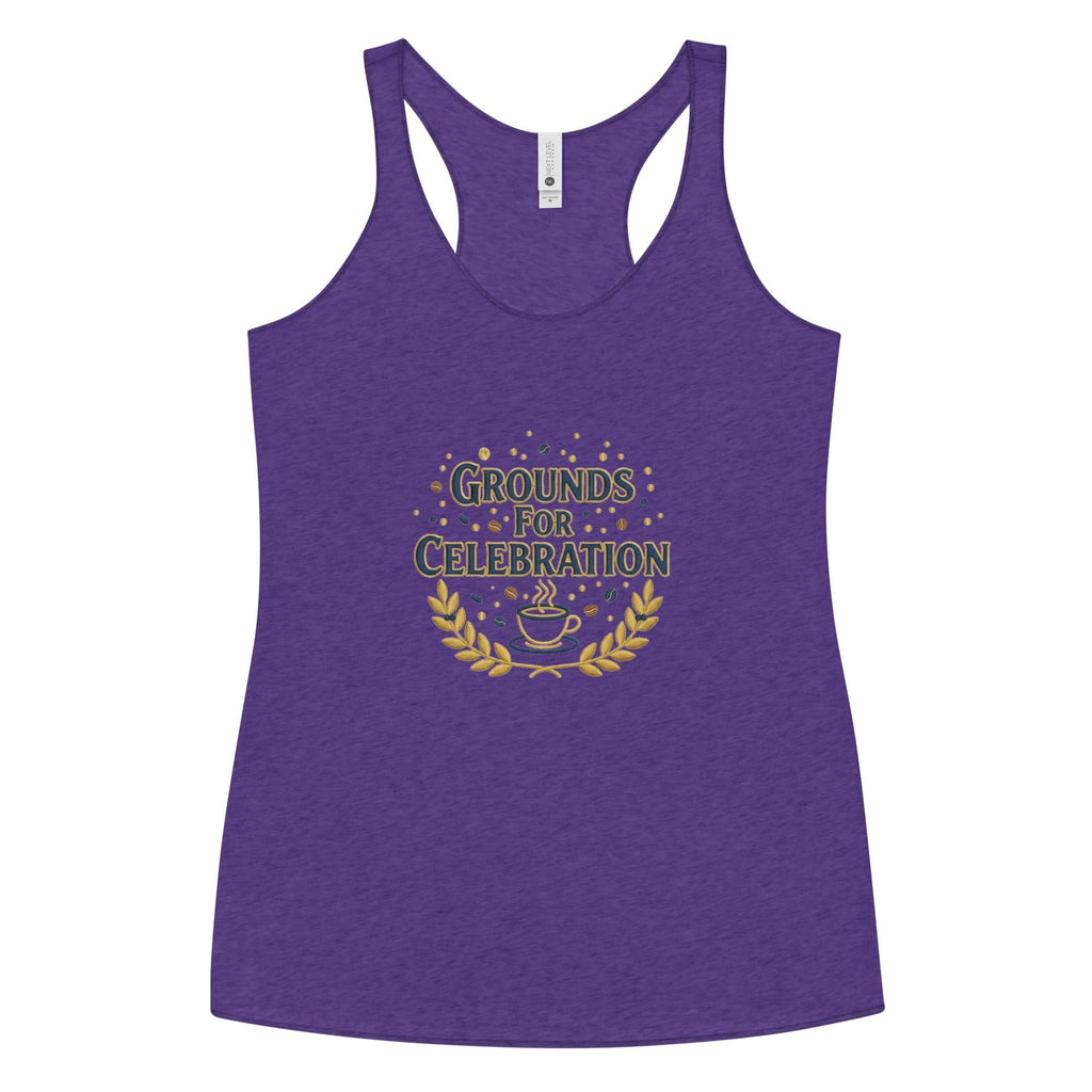 Grounds for Celebration Women's Racerback Tank - Flavorful Bliss Coffee Company