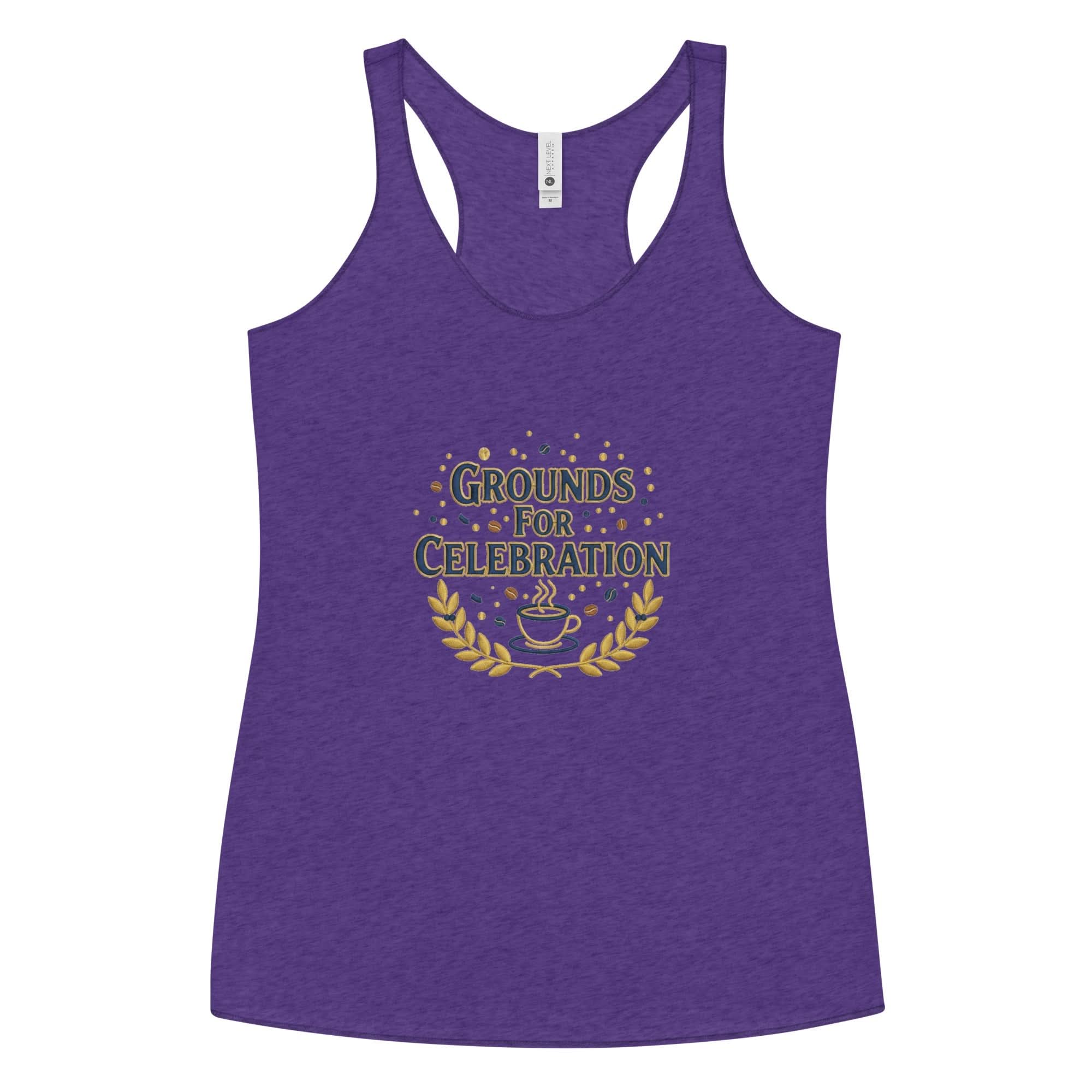 Grounds for Celebration Women's Racerback Tank - Flavorful Bliss Coffee Company