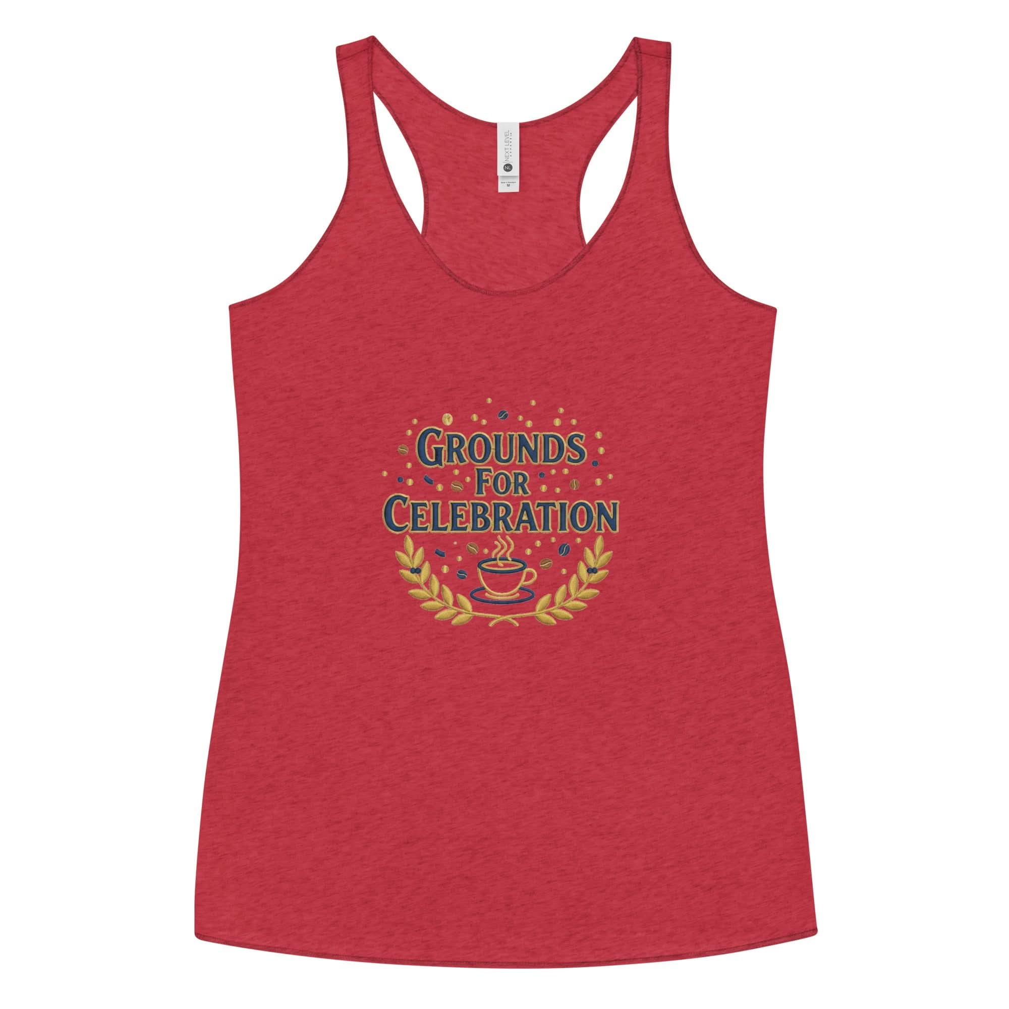 Grounds for Celebration Women's Racerback Tank - Flavorful Bliss Coffee Company