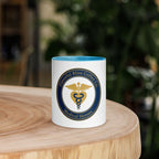 Medical Heroes Coffee Mug — Caduceus Badge Design | Blue Inside & Handle - Flavorful Bliss Coffee Company