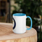 Medical Heroes Coffee Mug — Caduceus Badge Design | Blue Inside & Handle - Flavorful Bliss Coffee Company