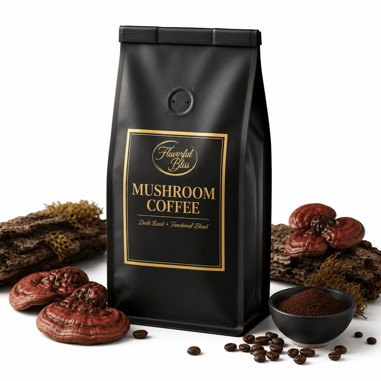 Mushroom Coffee — Dark Roast - Flavorful Bliss Coffee Company