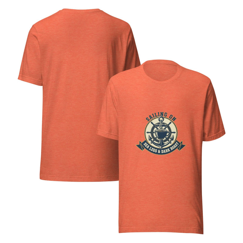 Navy Everyday Hero Unisex T-Shirt – Sailing on Sea Legs & Dark Roast - Flavorful Bliss Coffee Company