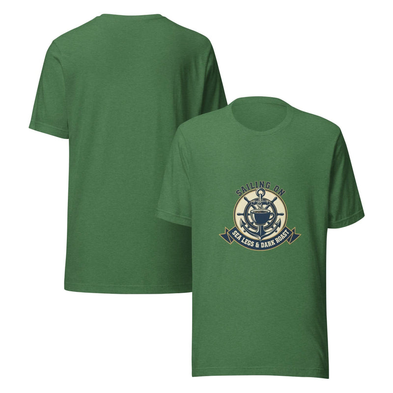 Navy Everyday Hero Unisex T-Shirt – Sailing on Sea Legs & Dark Roast - Flavorful Bliss Coffee Company