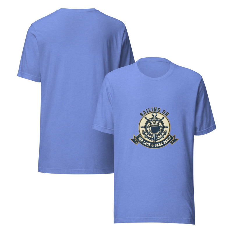 Navy Everyday Hero Unisex T-Shirt – Sailing on Sea Legs & Dark Roast - Flavorful Bliss Coffee Company