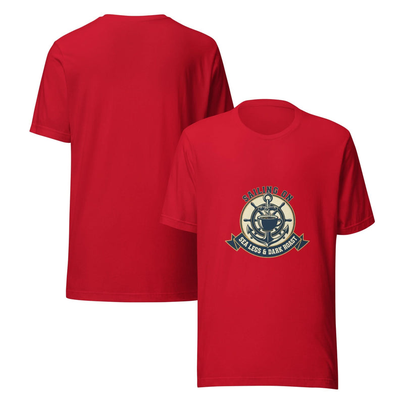 Navy Everyday Hero Unisex T-Shirt – Sailing on Sea Legs & Dark Roast - Flavorful Bliss Coffee Company