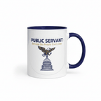 Public Servant Eagle Badge Coffee Mug — Government Gift | Navy Inside & Handle - Flavorful Bliss Coffee Company