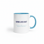 Saving Lives Daily — Healthcare Hero Coffee Mug | Blue Inside & Handle - Flavorful Bliss Coffee Company