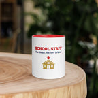 School Staff Appreciation Coffee Mug — Red Color Inside & Handle - Flavorful Bliss Coffee Company