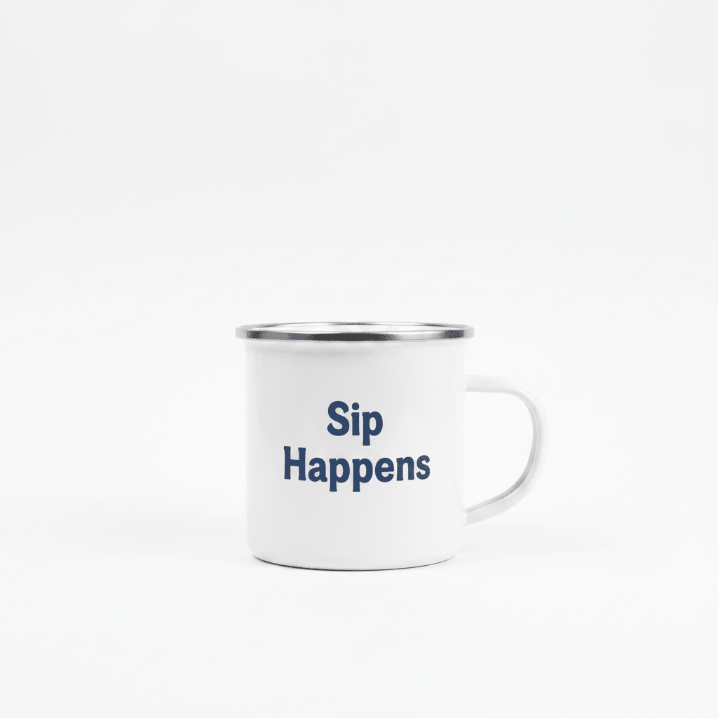 Sip Happens Enamel Mug - Flavorful Bliss Coffee Company