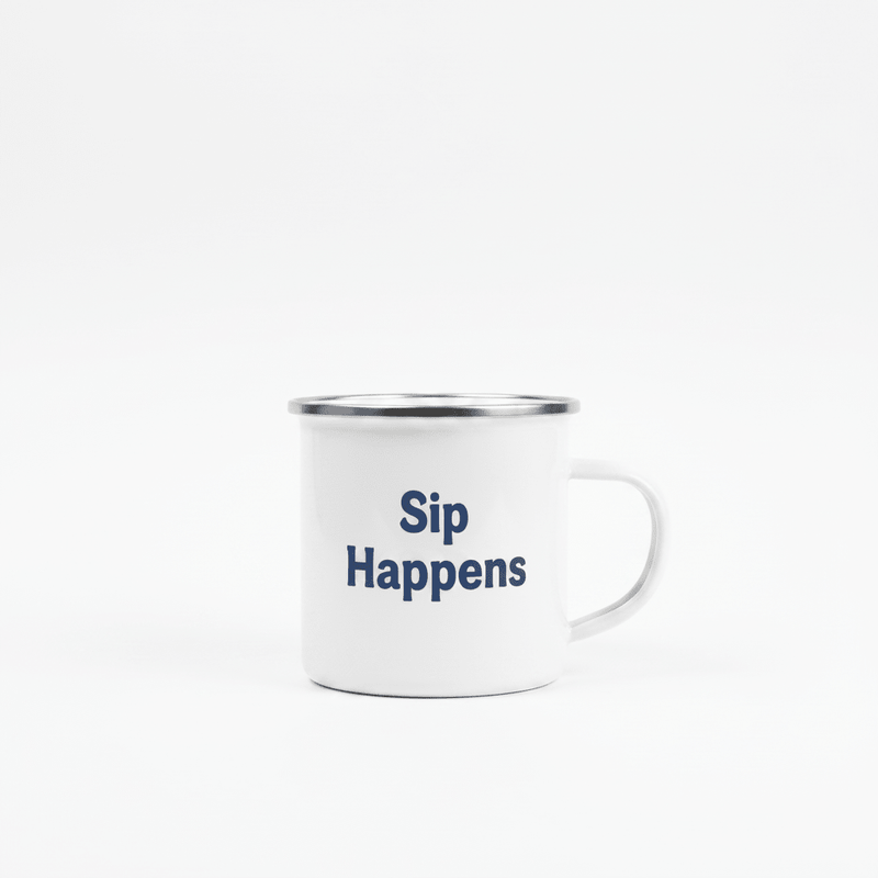 Sip Happens Enamel Mug - Flavorful Bliss Coffee Company