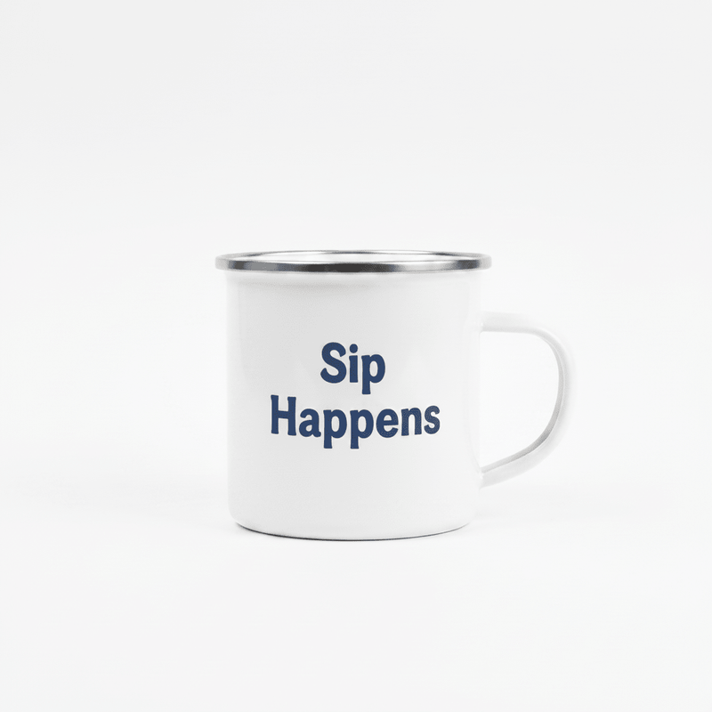 Sip Happens Enamel Mug - Flavorful Bliss Coffee Company