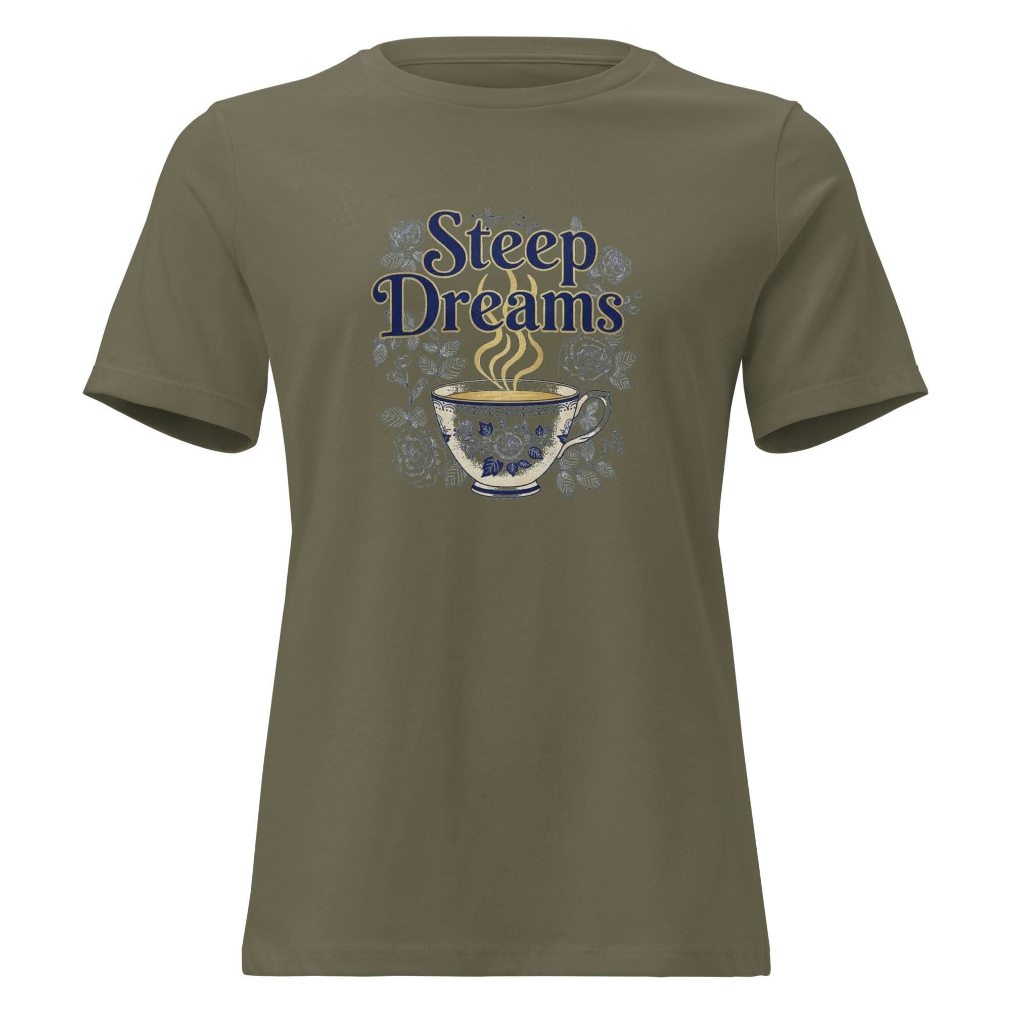 Steep Dreams Women's Relaxed T-Shirt - Flavorful Bliss Coffee Company