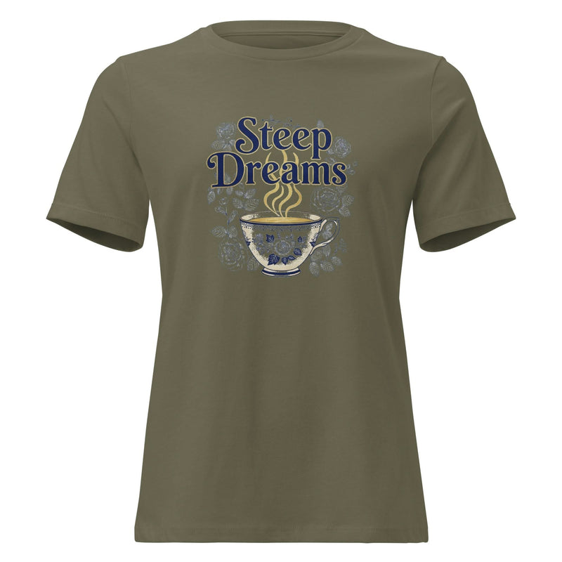 Steep Dreams Women's Relaxed T-Shirt - Flavorful Bliss Coffee Company