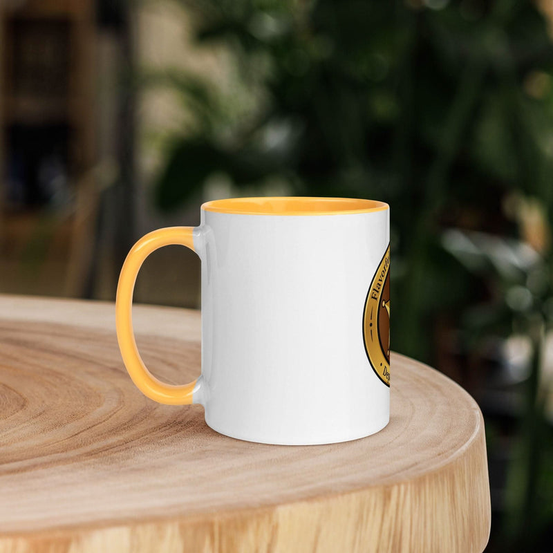Sworn to Serve — Deputy Sheriff Star Coffee Mug | Gold Inside & Handle - Flavorful Bliss Coffee Company