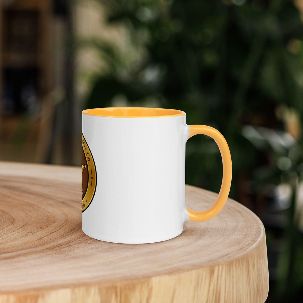 Sworn to Serve — Deputy Sheriff Star Coffee Mug | Gold Inside & Handle - Flavorful Bliss Coffee Company