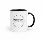 Sworn to Serve — Sheriff Star Coffee Mug | Black or Gold Inside & Handle - Flavorful Bliss Coffee Company
