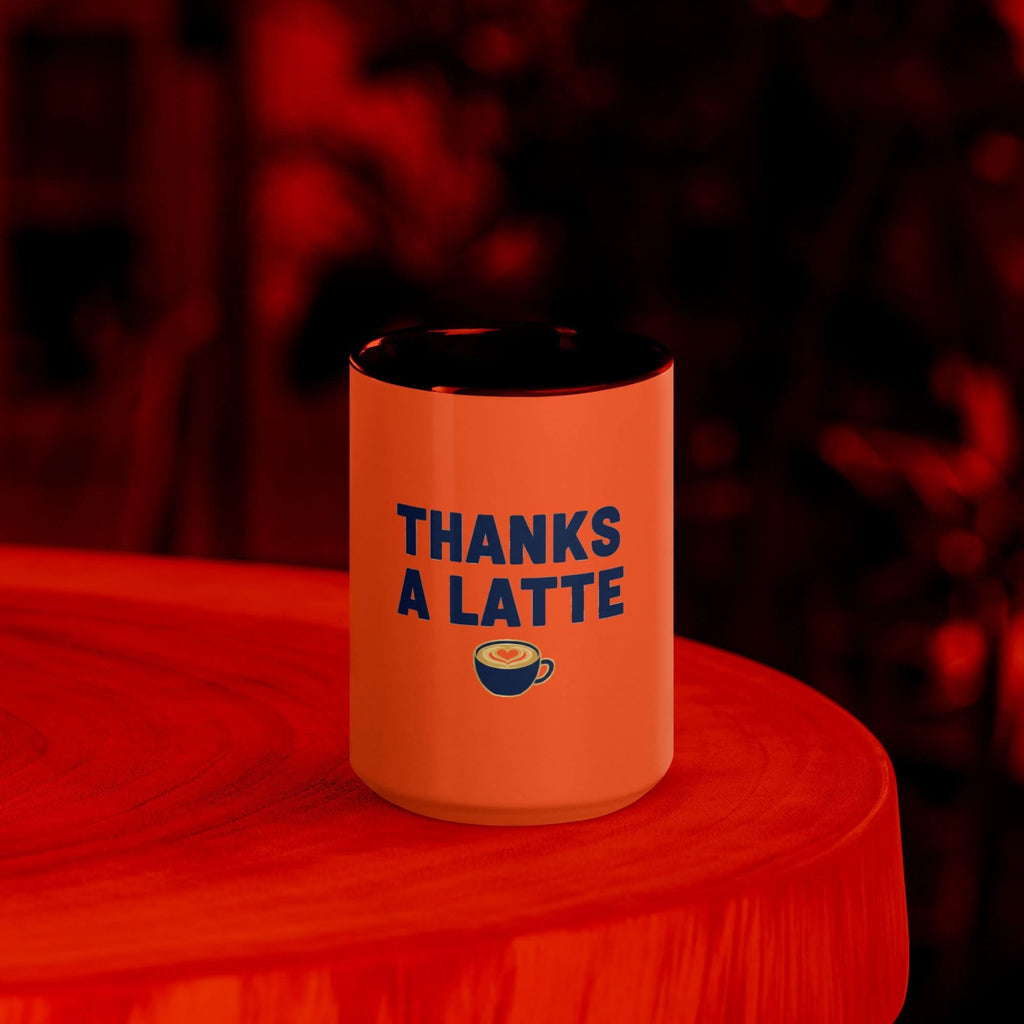 Thanks a Latte Mug with Color Inside - Flavorful Bliss Coffee Company