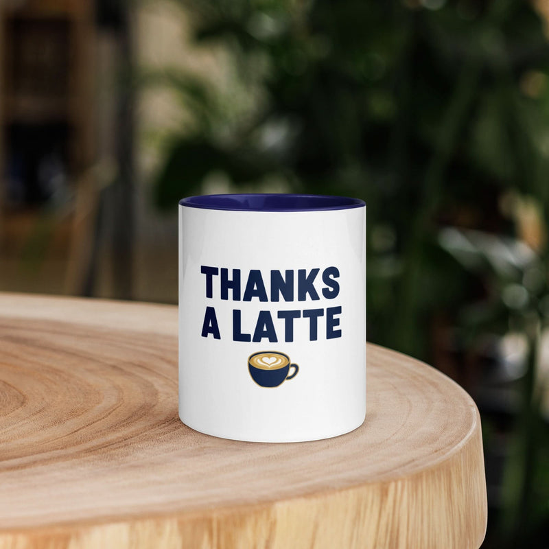 Thanks a Latte Mug with Color Inside - Flavorful Bliss Coffee Company