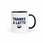 Thanks a Latte Mug with Color Inside - Flavorful Bliss Coffee Company