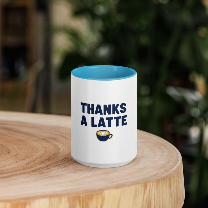 Thanks a Latte Mug with Color Inside - Flavorful Bliss Coffee Company