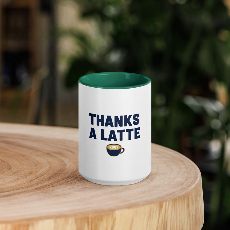 Thanks a Latte Mug with Color Inside - Flavorful Bliss Coffee Company
