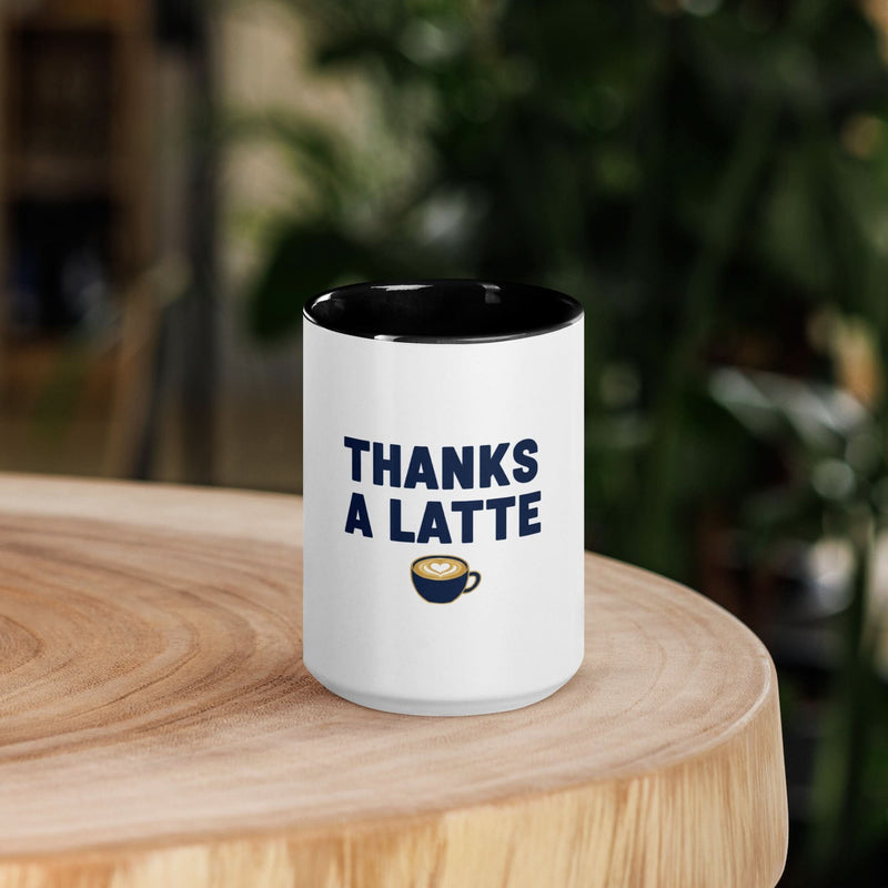 Thanks a Latte Mug with Color Inside - Flavorful Bliss Coffee Company