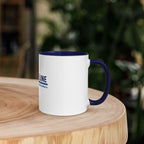 Thin Blue Line Coffee Mug — Law Enforcement Appreciation | Navy Inside & Handle - Flavorful Bliss Coffee Company