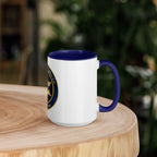 Thin Blue Line Police Badge Coffee Mug — Protect & Serve | Navy Inside & Handle - Flavorful Bliss Coffee Company