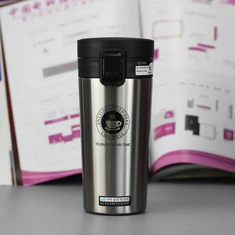 Stainless Steel Travel Coffee Mug – 380ml Insulated Thermos Tumbler