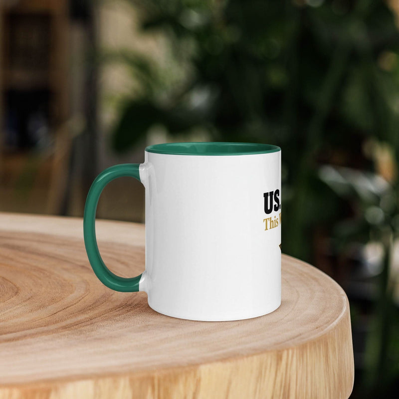 US Army Coffee Mug — This We'll Defend | Dark Green Inside & Handle - Flavorful Bliss Coffee Company