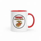 USMC Marine Corps Coffee Mug — Semper Fidelis | Red Inside & Handle - Flavorful Bliss Coffee Company